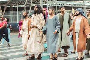 Men Dressed as Jesus Christ and his Apostles