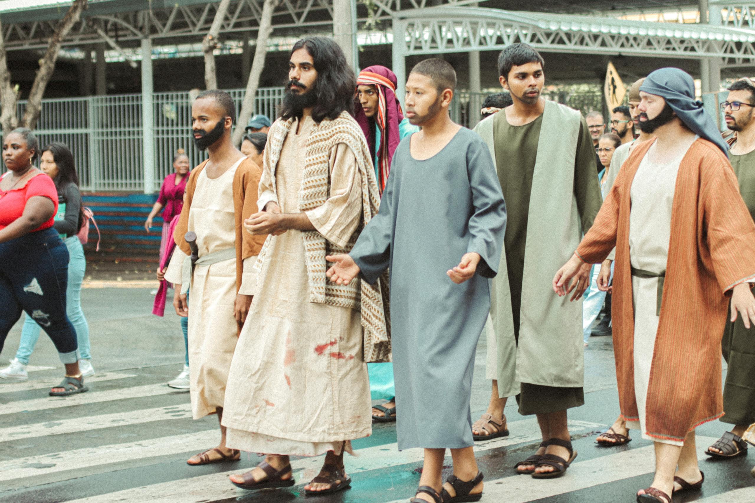 Men Dressed as Jesus Christ and his Apostles