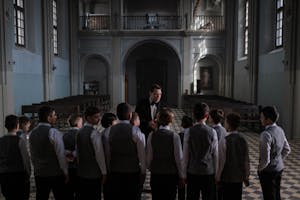 Photo of a Boy Choir Practising in Church